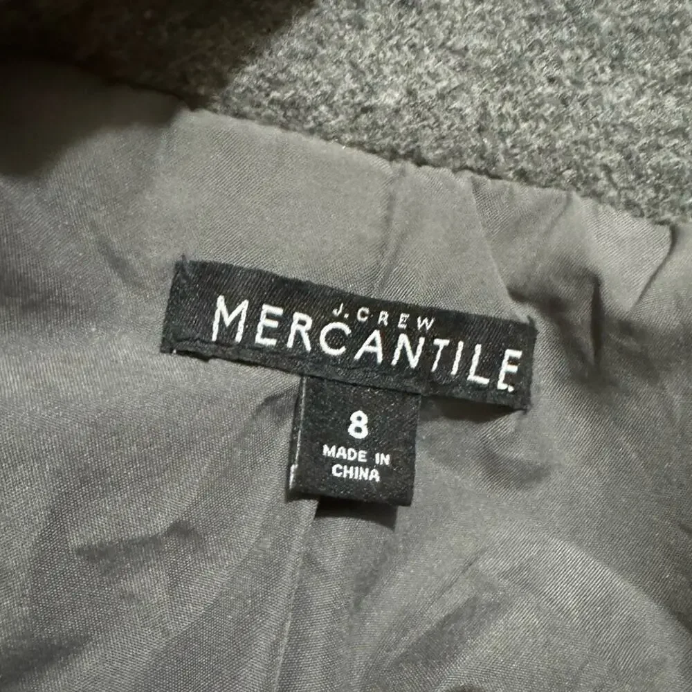 J Crew Mercantile‎ Light Gray Wool Blend City J6140 Pea Coat Women’s Size 8 - Picture 4 of 9